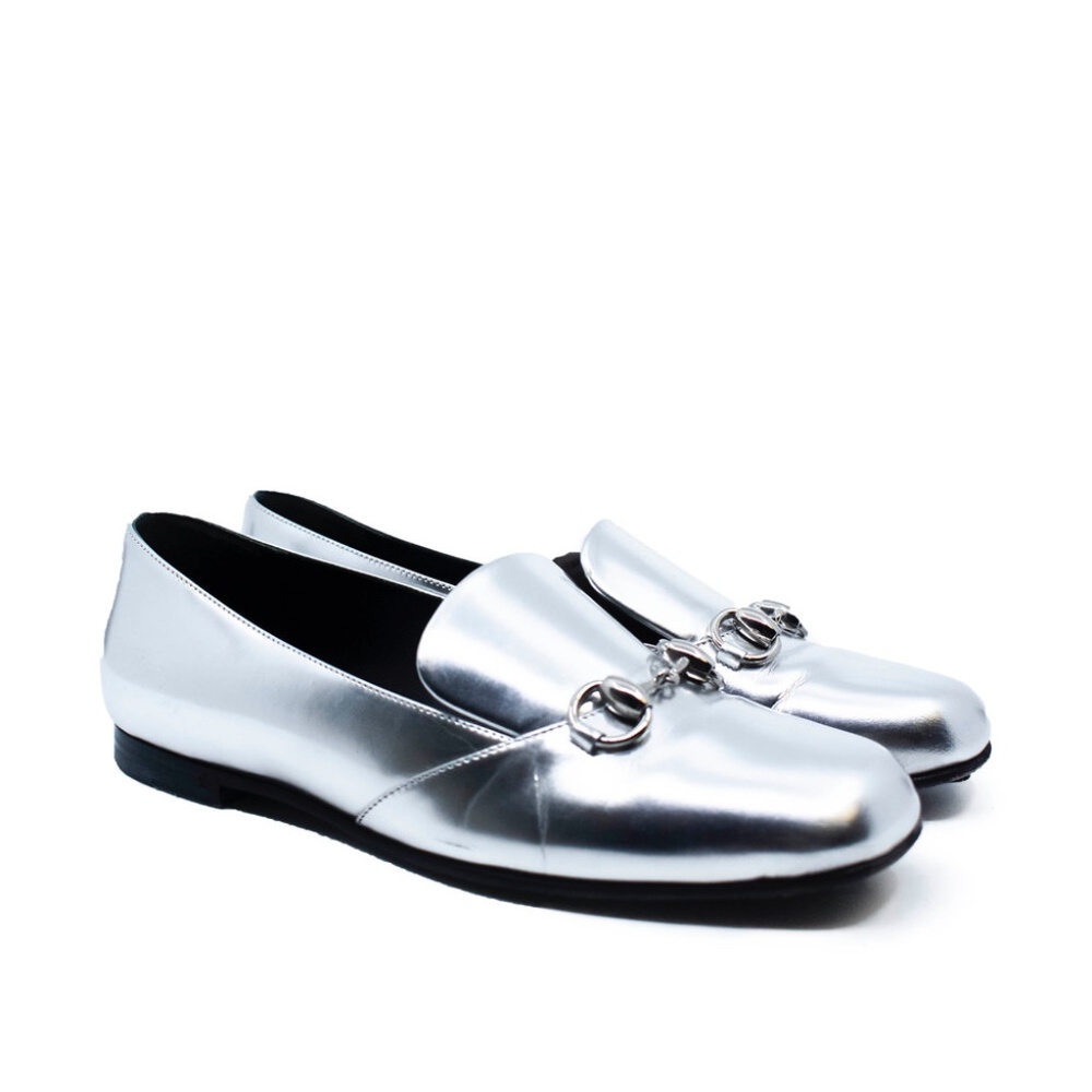 Gucci Metallic Horsebit Loafers